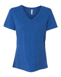 BELLA + CANVAS 6415 Women's Relaxed Triblend V-Neck Tee - True Royal Triblend - front