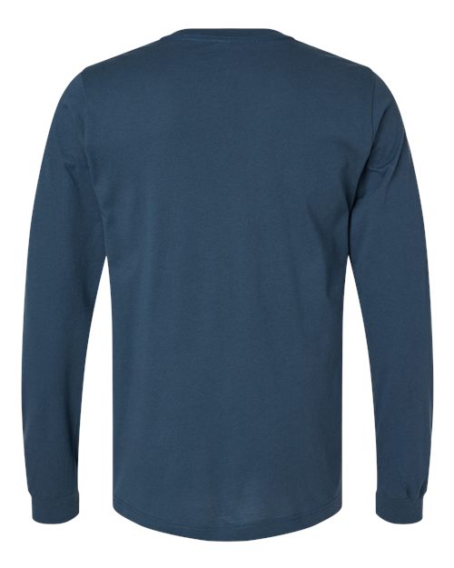 Bella+Canvas 3501 Unisex Jersey Long Sleeve Tee - Vintage Navy - back