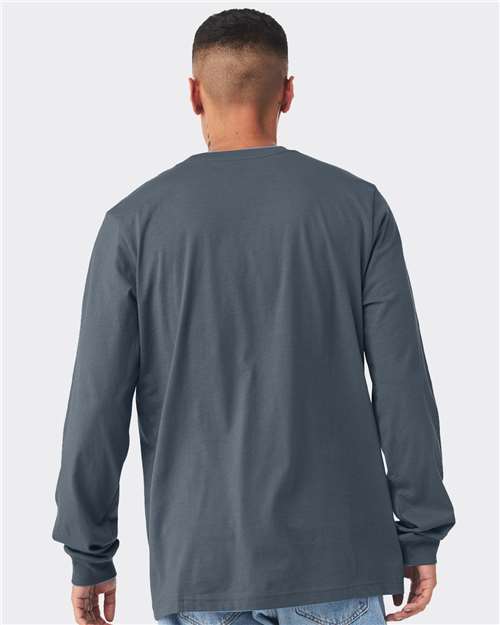 Bella+Canvas 3501 Unisex Jersey Long Sleeve Tee - Vintage Navy - model back