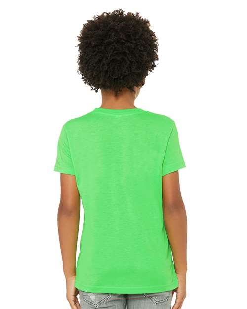 BELLA + CANVAS 3001YCVC Youth CVC Jersey Tee - Neon Green - model back