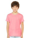BELLA + CANVAS 3001YCVC Youth CVC Jersey Tee - Neon Pink - model front