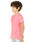 BELLA + CANVAS 3001YCVC Youth CVC Jersey Tee - Neon Pink - model side