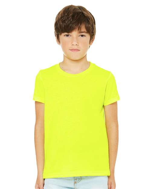 BELLA + CANVAS 3001YCVC Youth CVC Jersey Tee - Neon Yellow - model front