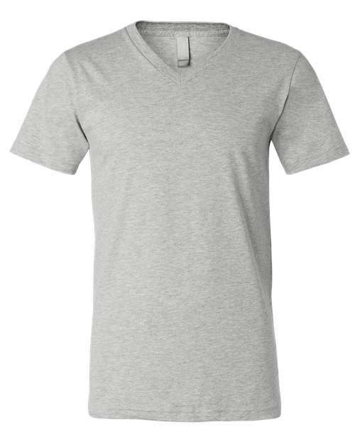 BELLA + CANVAS 3005CVC Unisex Heather CVC V-Neck Tee - Athletic Heather - front