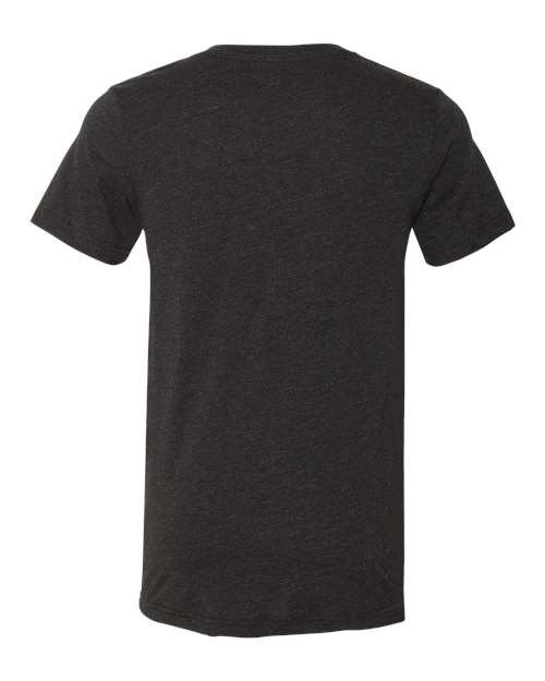 BELLA + CANVAS 3005CVC Unisex Heather CVC V-Neck Tee - Black Heather - back