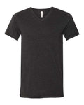BELLA + CANVAS 3005CVC Unisex Heather CVC V-Neck Tee - Black Heather - front