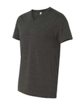 BELLA + CANVAS 3005CVC Unisex Heather CVC V-Neck Tee - Dark Grey Heather - side