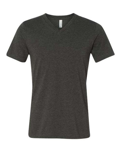 BELLA + CANVAS 3005CVC Unisex Heather CVC V-Neck Tee - Dark Grey Heather - front