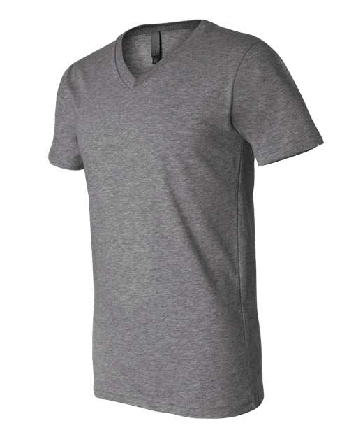 BELLA + CANVAS 3005CVC Unisex Heather CVC V-Neck Tee - Deep Heather - side