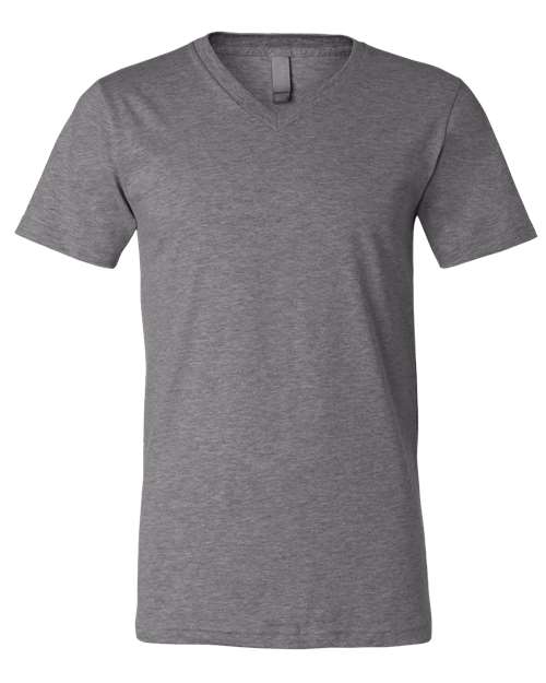 BELLA + CANVAS 3005CVC Unisex Heather CVC V-Neck Tee - Deep Heather - front