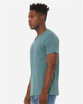 BELLA + CANVAS 3005CVC Unisex Heather CVC V-Neck Tee - Heather Deep Teal - model side