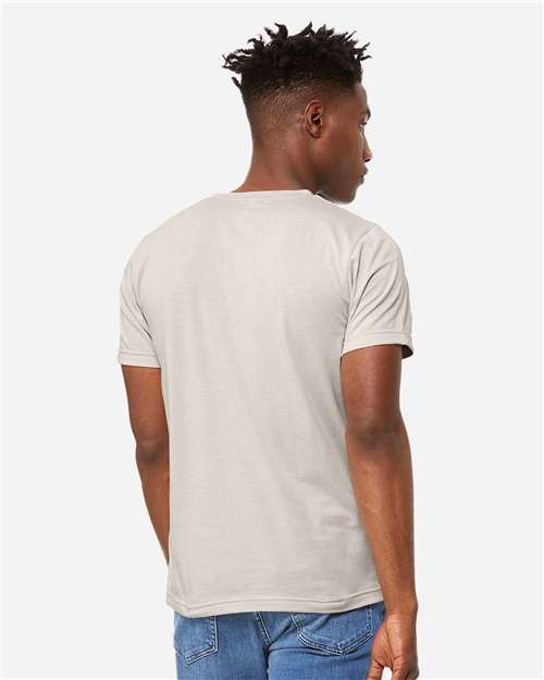 BELLA + CANVAS 3005CVC Unisex Heather CVC V-Neck Tee - Heather Dust - model back