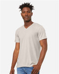 BELLA + CANVAS 3005CVC Unisex Heather CVC V-Neck Tee - Heather Dust - model front