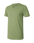 BELLA + CANVAS 3005CVC Unisex Heather CVC V-Neck Tee - Heather Green - side