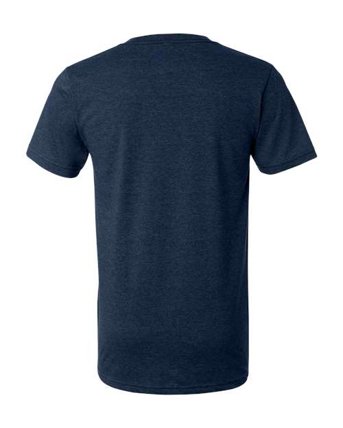 BELLA + CANVAS 3005CVC Unisex Heather CVC V-Neck Tee - Heather Navy - back