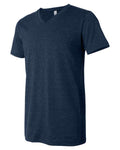 BELLA + CANVAS 3005CVC Unisex Heather CVC V-Neck Tee - Heather Navy - side