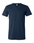 BELLA + CANVAS 3005CVC Unisex Heather CVC V-Neck Tee - Heather Navy - front