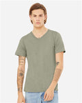 BELLA + CANVAS 3005CVC Unisex Heather CVC V-Neck Tee - Heather Stone - model front