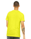 BELLA + CANVAS 3005CVC Unisex Heather CVC V-Neck Tee - Neon Yellow - model back