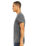 BELLA + CANVAS 3655 Unisex Textured Jersey V-Neck Tee - Asphalt Slub - model side
