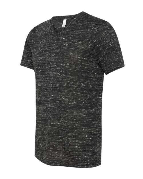 BELLA + CANVAS 3655 Unisex Textured Jersey V-Neck Tee - Black Marble - side