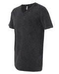 BELLA + CANVAS 3655 Unisex Textured Jersey V-Neck Tee - Black Mineral Wash - side