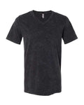 BELLA + CANVAS 3655 Unisex Textured Jersey V-Neck Tee - Black Mineral Wash - front