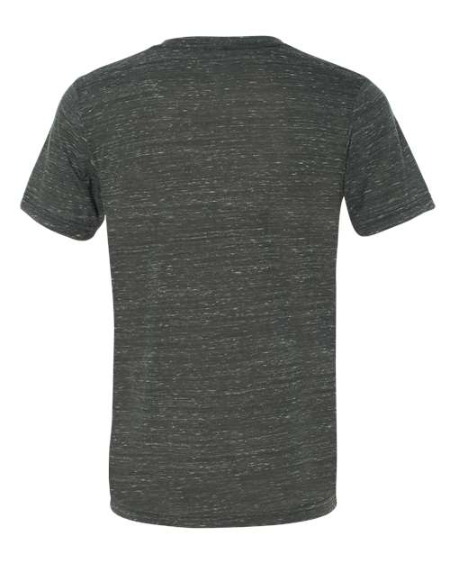 BELLA + CANVAS 3655 Unisex Textured Jersey V-Neck Tee - Charcoal Marble - back