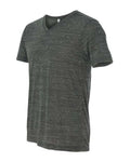 BELLA + CANVAS 3655 Unisex Textured Jersey V-Neck Tee - Charcoal Marble - side