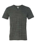 BELLA + CANVAS 3655 Unisex Textured Jersey V-Neck Tee - Charcoal Marble - front