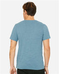 BELLA + CANVAS 3655 Unisex Textured Jersey V-Neck Tee - Denim Slub - model back
