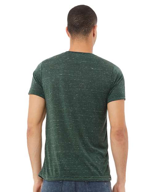 BELLA + CANVAS 3655 Unisex Textured Jersey V-Neck Tee - Forest Marble - model back