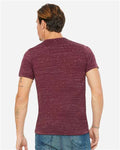 BELLA + CANVAS 3655 Unisex Textured Jersey V-Neck Tee - Maroon Marble - model back