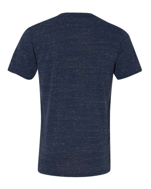 BELLA + CANVAS 3655 Unisex Textured Jersey V-Neck Tee - Navy Marble - back