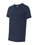 BELLA + CANVAS 3655 Unisex Textured Jersey V-Neck Tee - Navy Marble - side