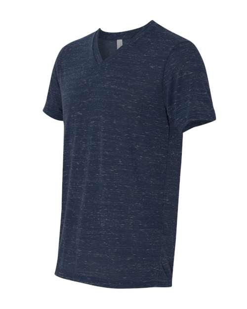 BELLA + CANVAS 3655 Unisex Textured Jersey V-Neck Tee - Navy Marble - side
