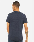 BELLA + CANVAS 3655 Unisex Textured Jersey V-Neck Tee - Navy Slub - model back