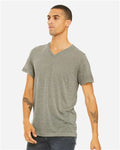 BELLA + CANVAS 3655 Unisex Textured Jersey V-Neck Tee - Stone Marble - model side