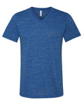 BELLA + CANVAS 3655 Unisex Textured Jersey V-Neck Tee - True Royal Marble - front