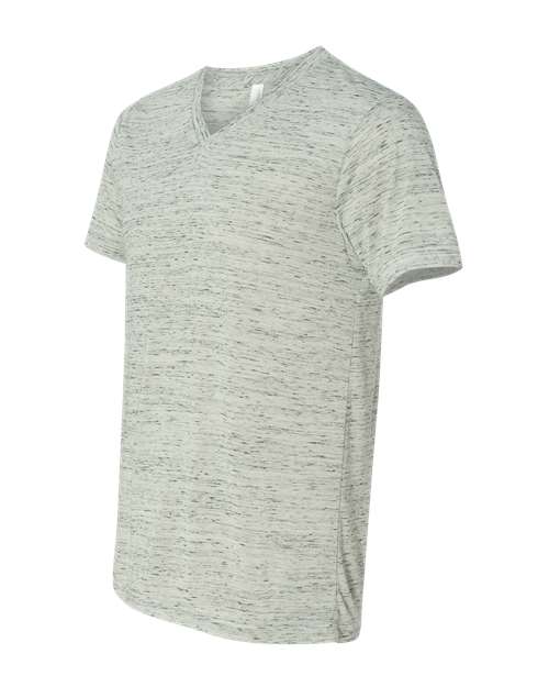 BELLA + CANVAS 3655 Unisex Textured Jersey V-Neck Tee - White Marble - side