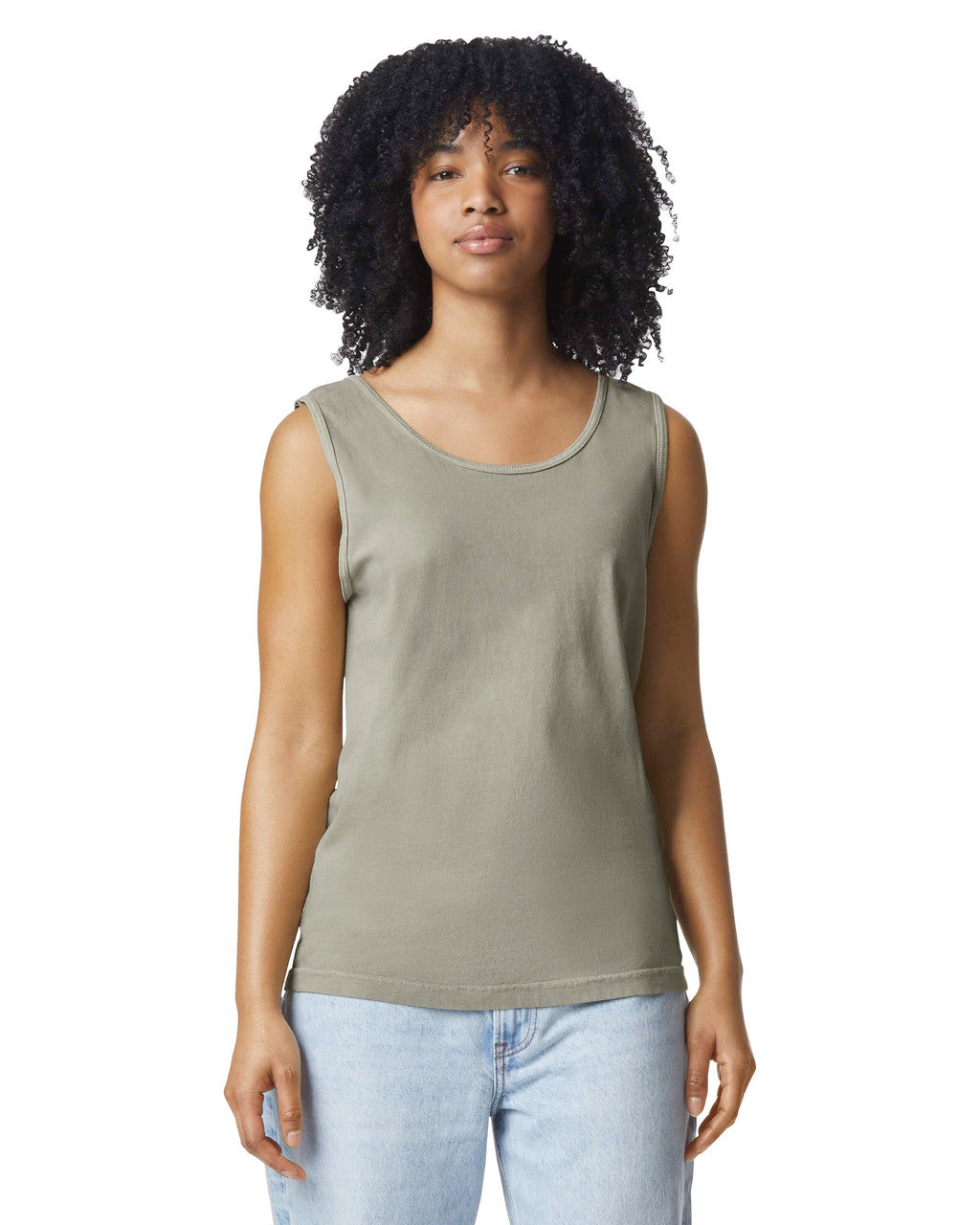 Comfort Colors 9360 Unisex Garment-Dyed Heavyweight Tank Top - Sandstone - model front
