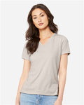 BELLA + CANVAS 6405CVC Women's Relaxed Heather CVC V-Neck Tee - Heather Dust - model front