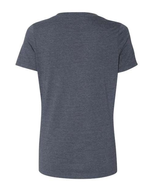 BELLA + CANVAS 6405CVC Women's Relaxed Heather CVC V-Neck Tee - Heather Navy - back