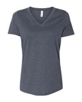 BELLA + CANVAS 6405CVC Women's Relaxed Heather CVC V-Neck Tee - Heather Navy - front