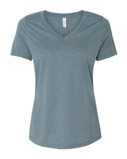 BELLA + CANVAS 6405CVC Women's Relaxed Heather CVC V-Neck Tee - Heather Slate - front