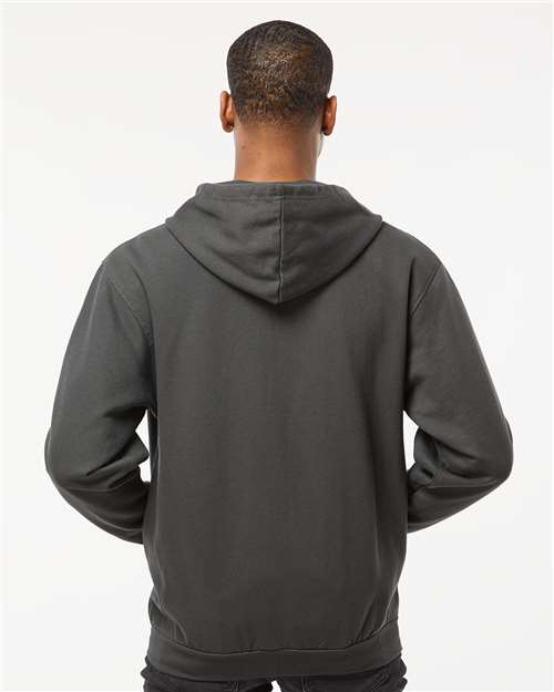 Tultex 331 Unisex Full-Zip Hooded Sweatshirt - Charcoal - model back