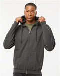 Tultex 331 Unisex Full-Zip Hooded Sweatshirt - Charcoal - model front