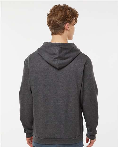 Tultex 331 Unisex Full-Zip Hooded Sweatshirt - Heather Charcoal - model back