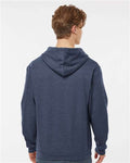 Tultex 331 Unisex Full-Zip Hooded Sweatshirt - Heather Denim - model back