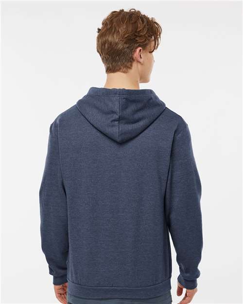 Tultex 331 Unisex Full-Zip Hooded Sweatshirt - Heather Denim - model back